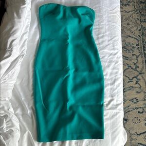 Revolve Teal Strapless Dress
